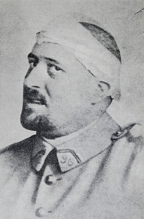 Guillaume Apollinaire in 1916, after receiving a shrapnel wound