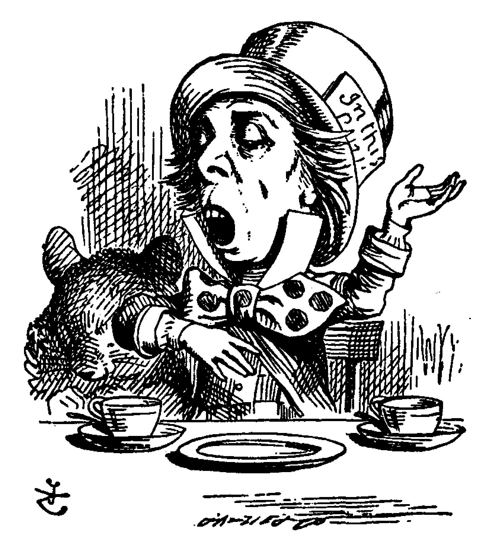 An illustration of Lewis Carroll's Mad Hatter