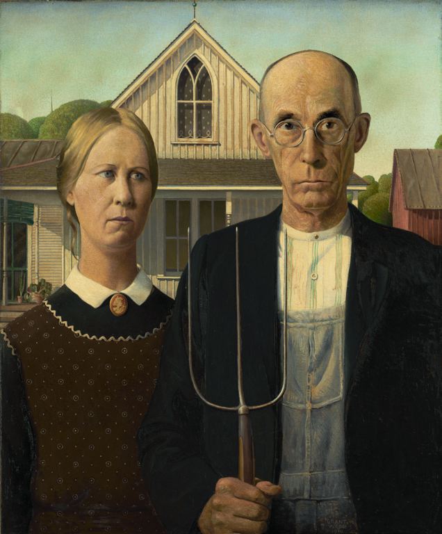 Grant Wood, American Gothic, 1930. Courtesy of the Art Institute of Chicago.